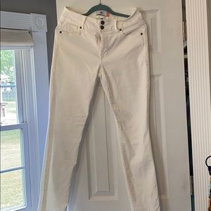 CABI cinch skinny white jeans 8